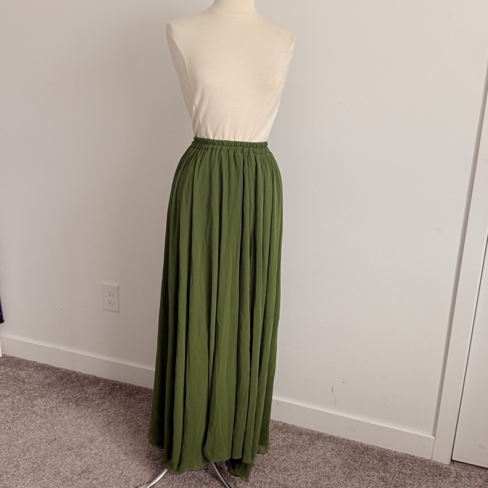 Maxi Skirt S Full Mesh Ren Faire Woodland Fairy Rayon Renaissance Long Boho